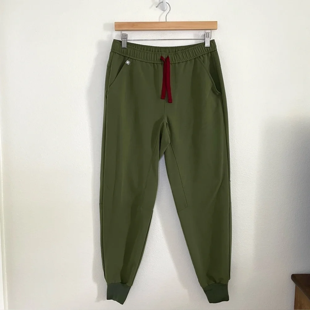 Figs Tansen Jogger Scrub Pants Limited Edition Dark Olive Small Short